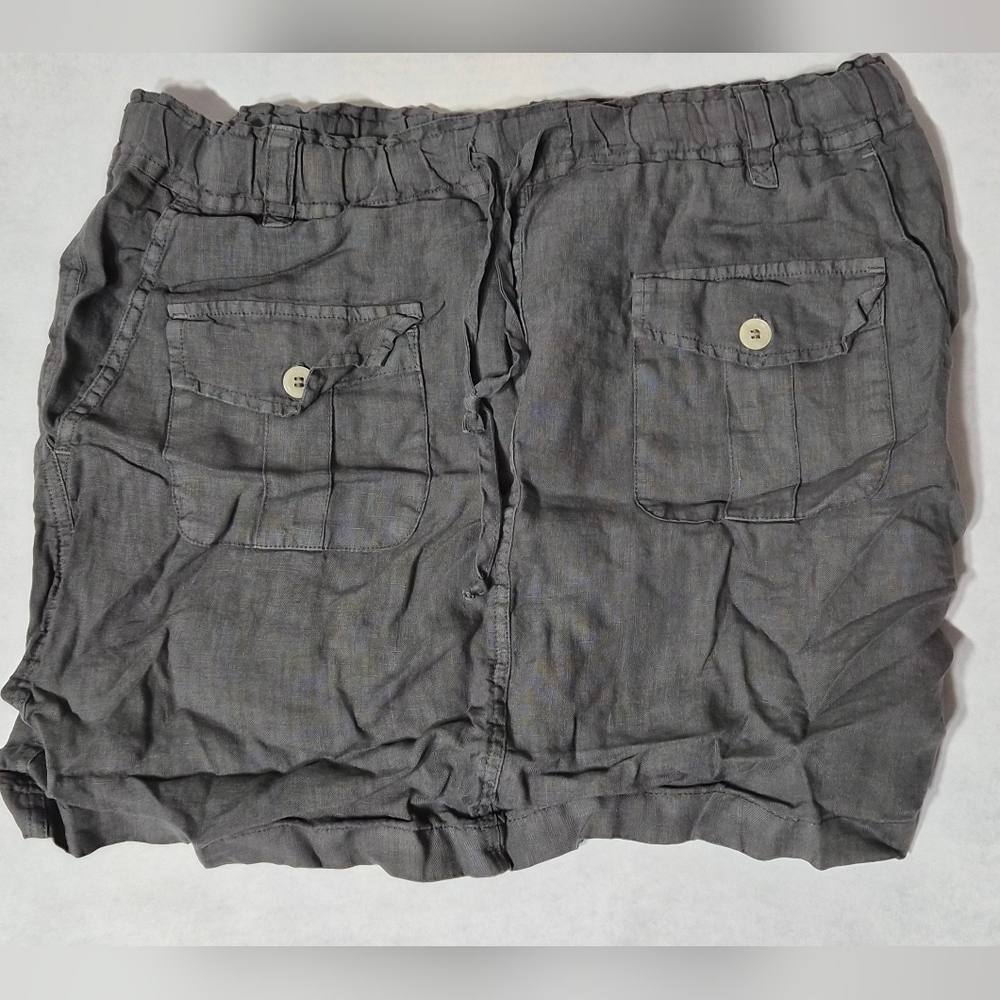 Allen Allen Charcoal Linen Shorts